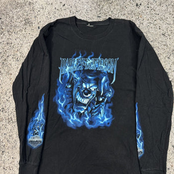 2000s Harley Davidson California Blue Clown Flame Longsleeve