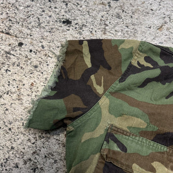 Camisa cargo con estampado de camuflaje de bosque estadounidense de los años 80