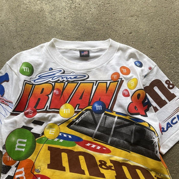 1990s NASCAR M&M'S ERNIE IRVAN ALL OVER PRINT TEE