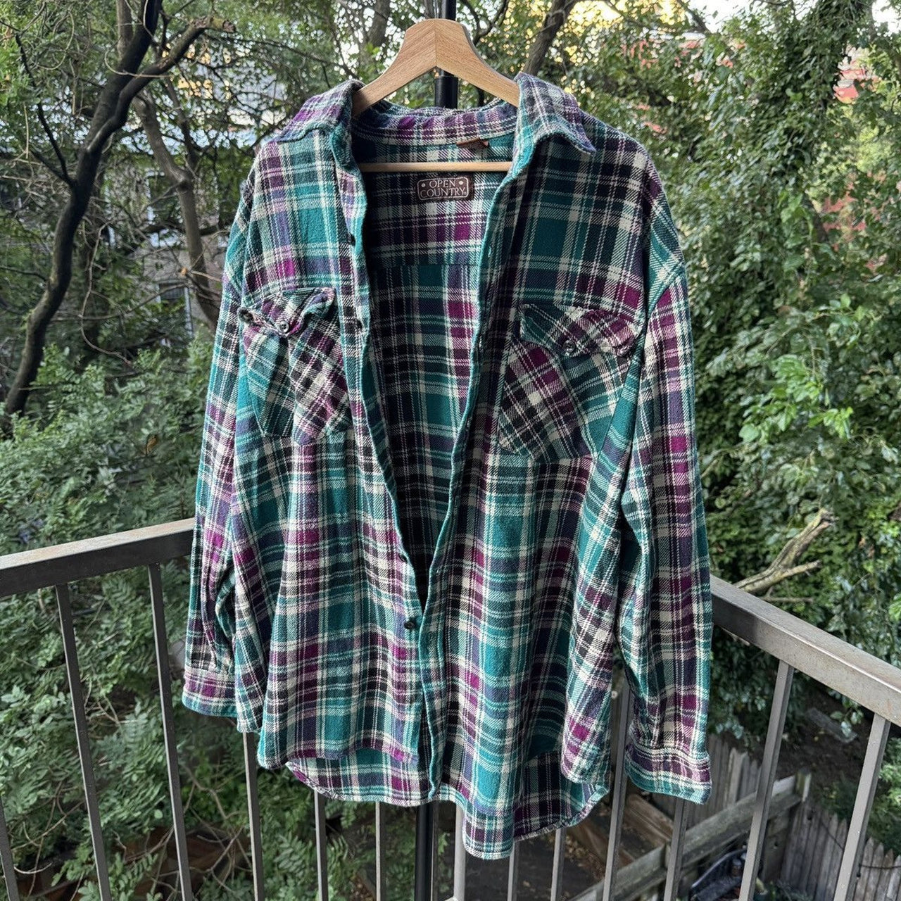 1990s Faded Plaid Flannel Shirt