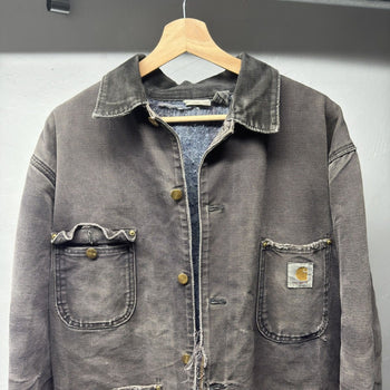 1990s Carhartt Faded Thrashed Distressed Chore Coat Jacket
