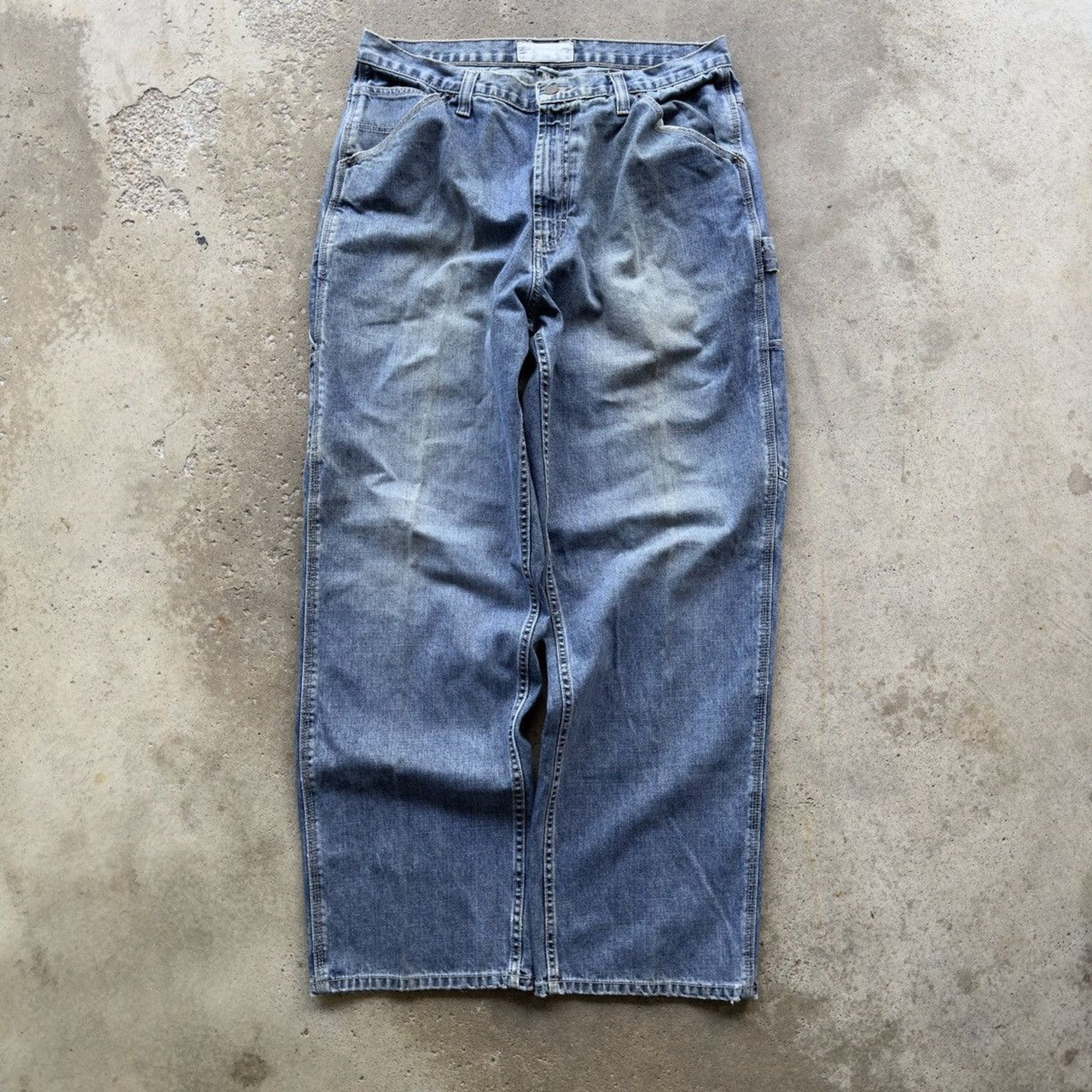 2000s AE SUPPLY FADED MUD WASH DENIM CARPENTER SKATER JEANS