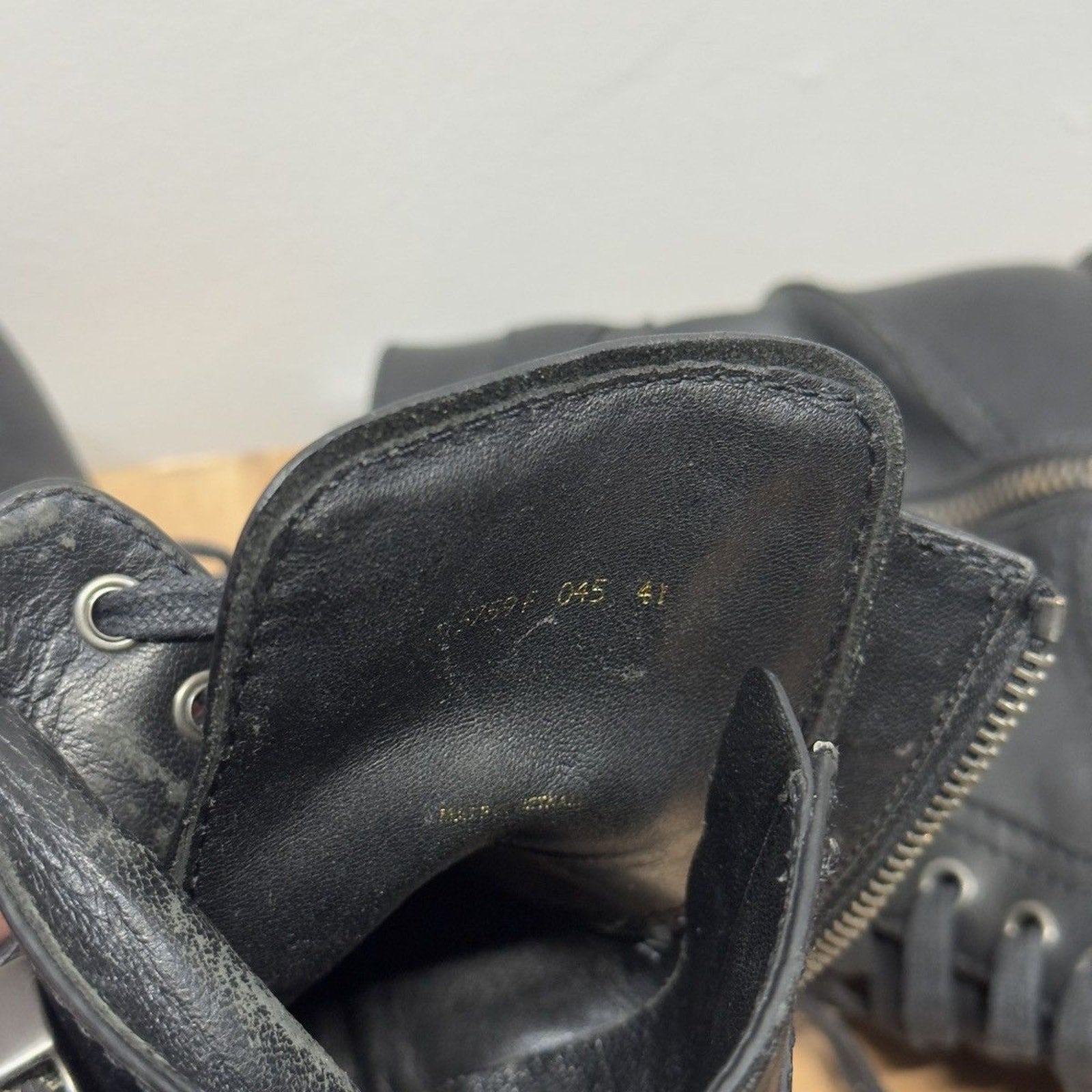 2000s Prada Sport Linea Rossa Leather Buckle Combat Boots Distressed