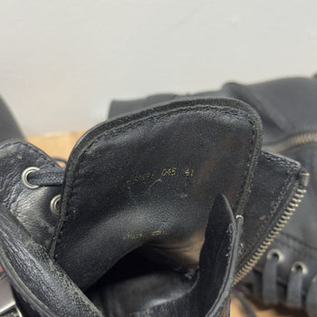 2000s Prada Sport Linea Rossa Leather Buckle Combat Boots Distressed