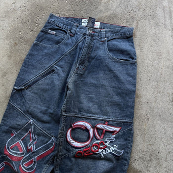 1990S/2000S Y2K OZOC BAGGY EMBROIDERED DENIM SKATER JEANS