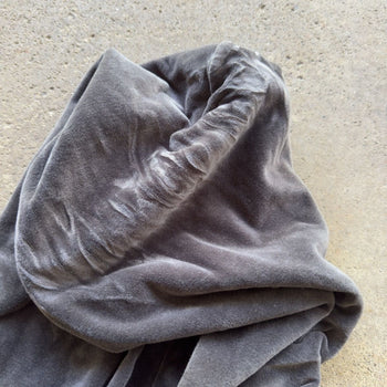NEEDLES CHARCOAL GREY EMBROIDERED VELOUR TRACK HOODIE