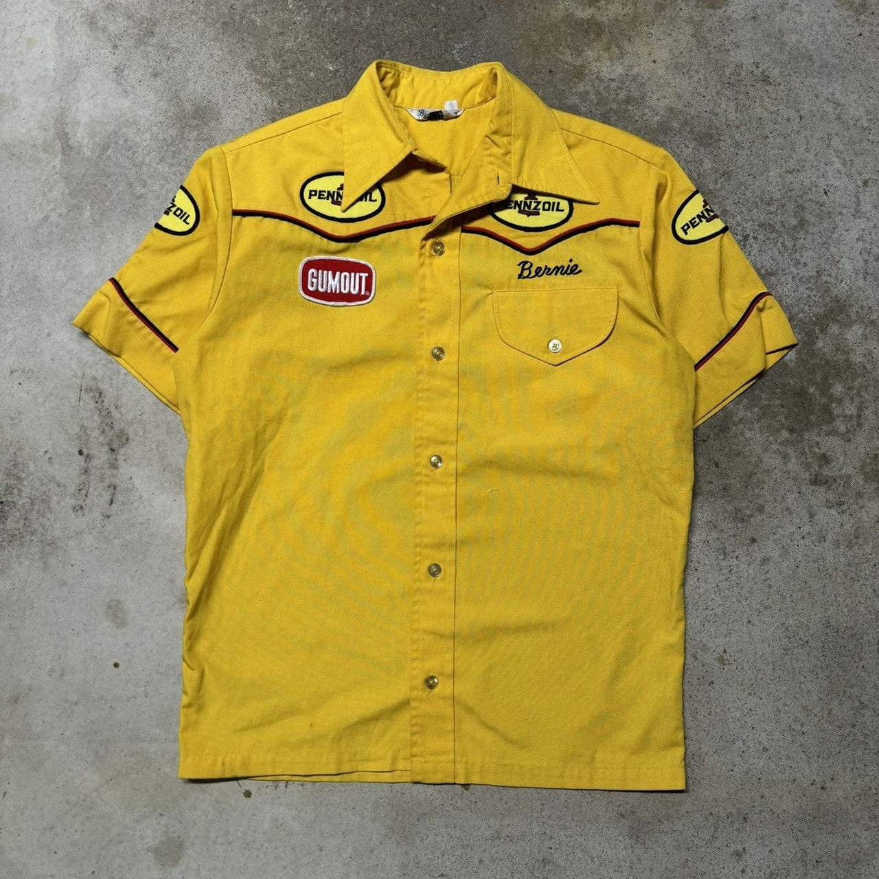 1950s 1960s PENNZOIL CHAPARRAL CHAIN STITCH BOWLING GARAGE SHIRT