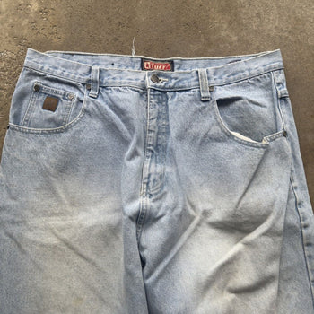 1990S/2000S Y2K BAGGY FADED TEXAS TUFF DENIM SKATER JEANS