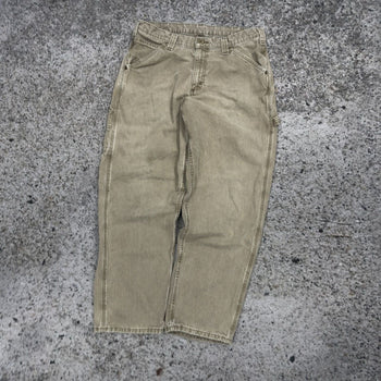 2000s Faded Thrashed Lee Dungarees Baggy Carpenter Pants