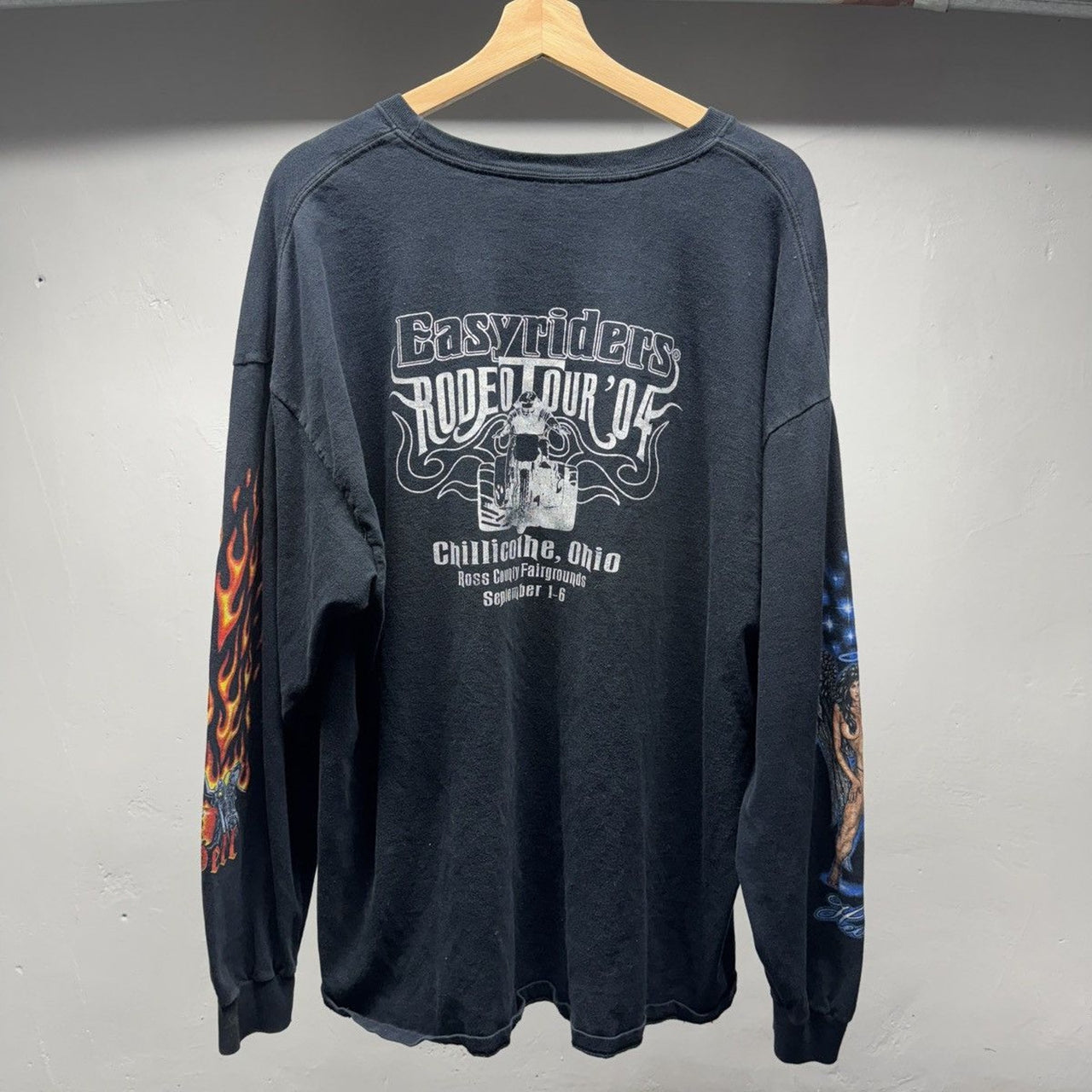 2000s Easyriders Heaven or Hell Flame Longsleeve Tee