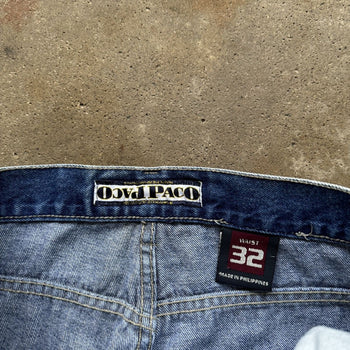 1990s/2000s Y2K PACO JEANS BAGGY ZIPPER DENIM SKATER JEAN SHORTS