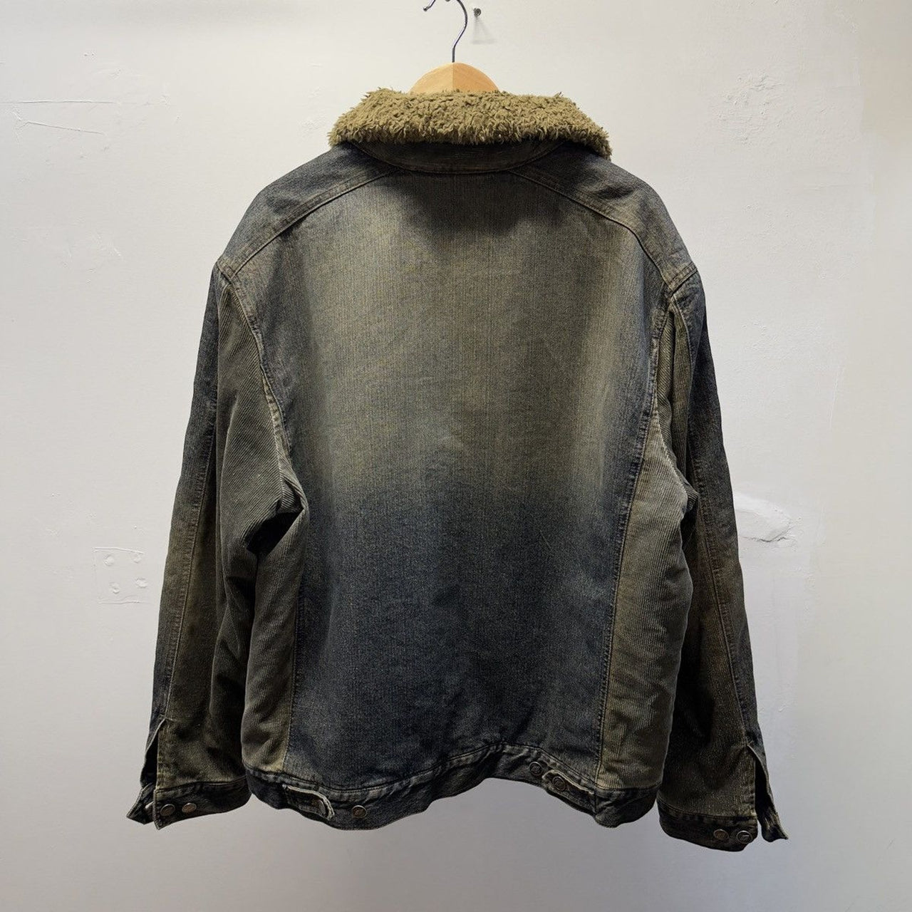 Vintage 2000s DKNY Faded Denim Corduroy Trucker Jacket