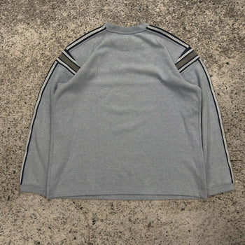 Camiseta de manga larga de algodón grueso acanalado con rayas Y2K de los años 2000