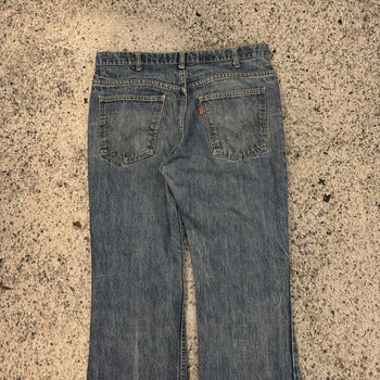 1970s LEVI'S 646 ORANGE TAB FADED FLARE DENIM JEANS