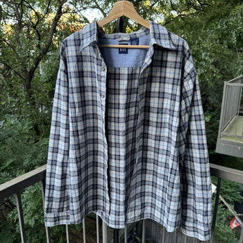 1990s Gap Faded Plaid Flannel Shirt