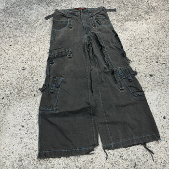 1990s 2000s Y2K TRIPP NYC THRASHED FADED BONDAGE RAVER PANTS