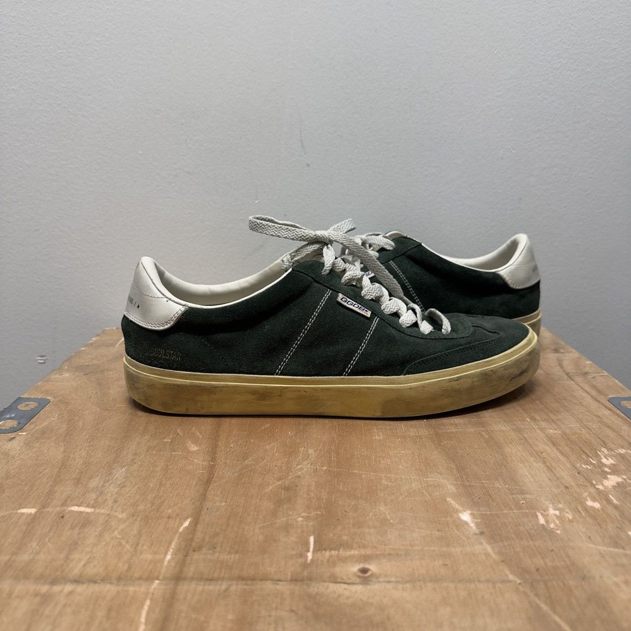 Golden Goose Soul Star Green Suede Sneakers