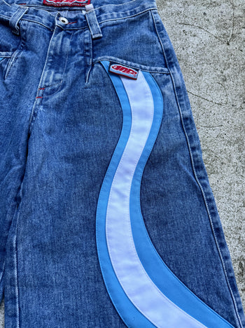 1990s JNCO JEANS HYPNOTIX SHORTS CUT THRASHED