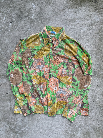 1970s ANIMAL PRINT NOVELTY BUTTON SHIRT