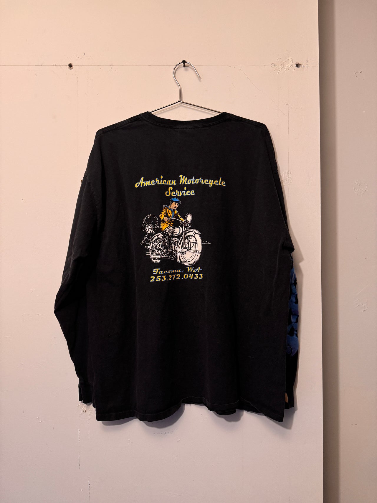 2000S TACOMA AMERICAN MOTORCYCLE SERVICE FLAME LONGSLEEVE TEE