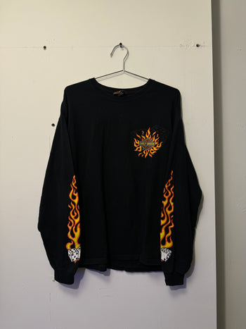 2000S HARLEY DAVIDSON DICE FLAME LONGSLEEVE TEE