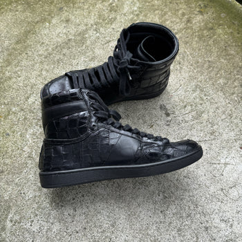 Saint Laurent Paris 2015 Hedi Slimane SL10H Embossed Crocodile Leather High Top