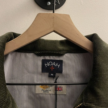 NOAH NYC CORDUROY DARK OLIVE ZIP UP TRUCKER JACKET