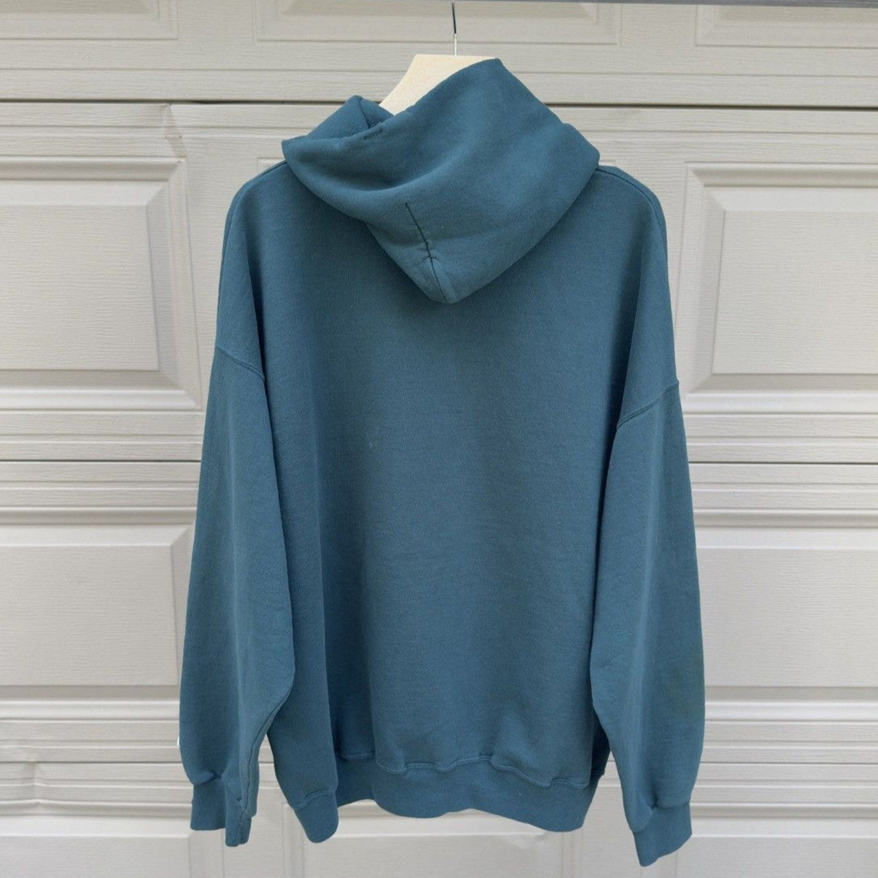 2000s Teal Sun Faded Thrashed Distressed Hoodie