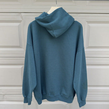 2000s Teal Sun Faded Thrashed Distressed Hoodie
