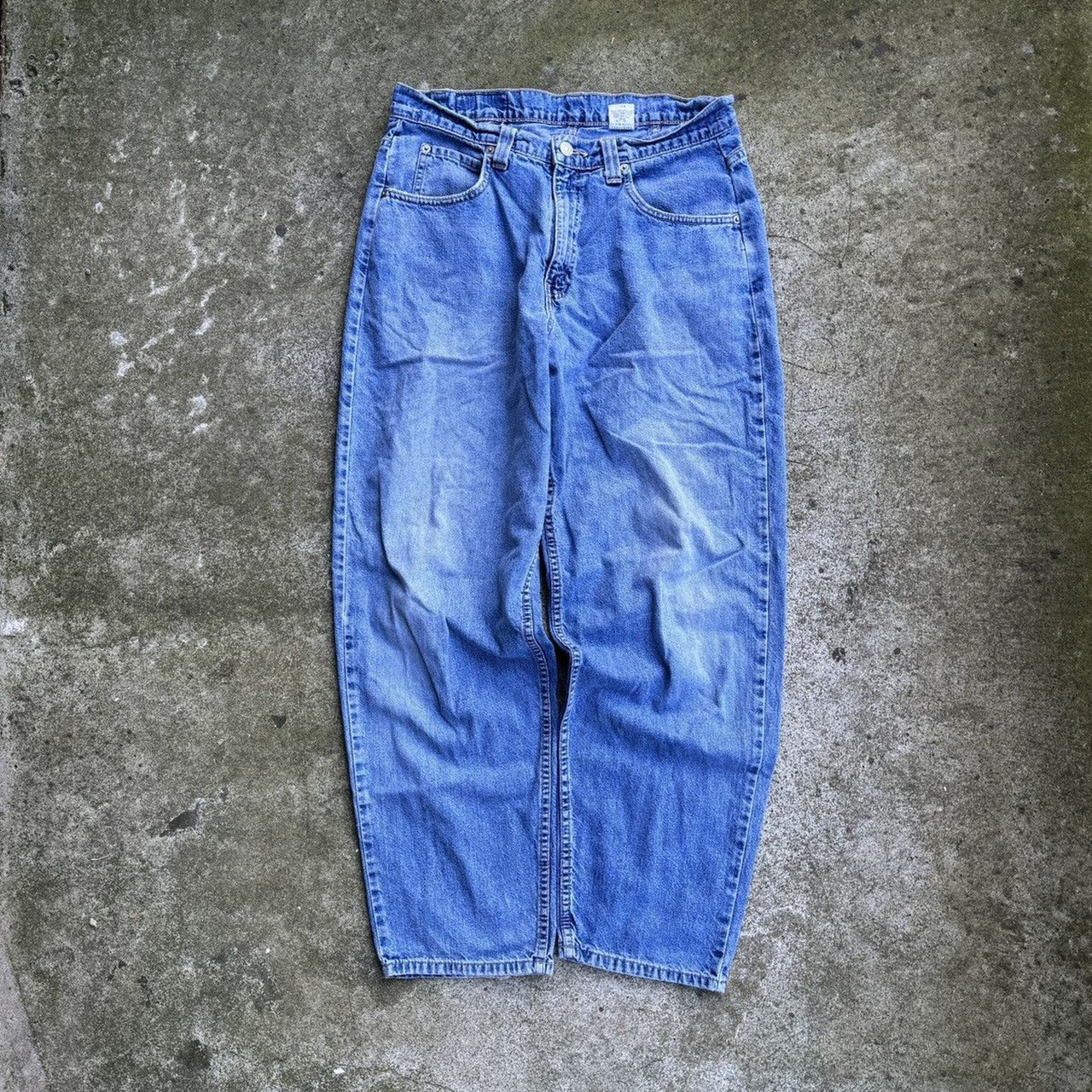 1990S LEVI’S L2 SILVERTAB THRASHED FADED BAGGY SKATER DENIM JEANS