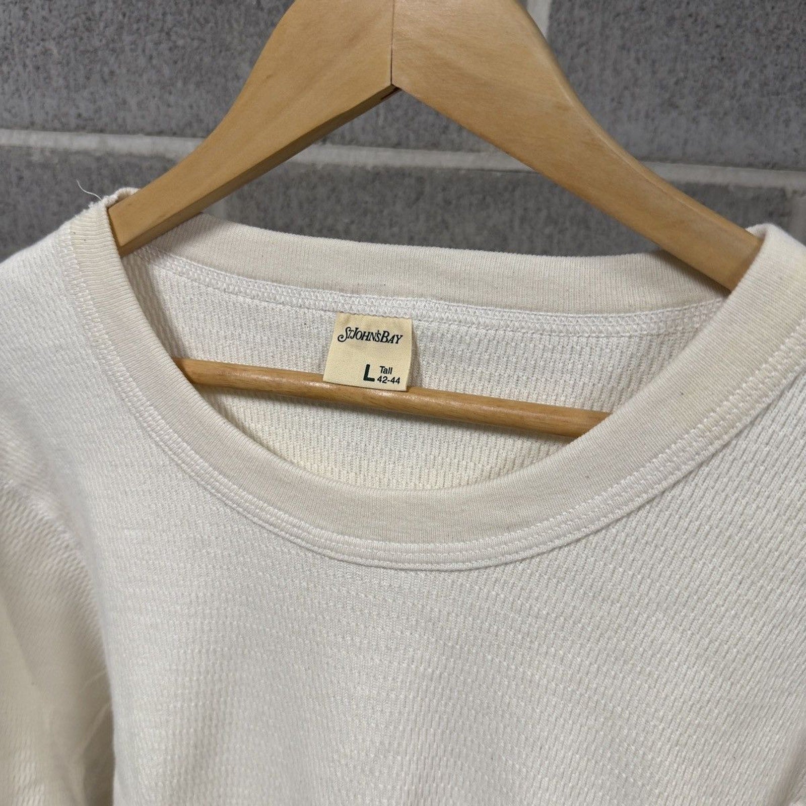 2000s Cream White Thermal Shirt