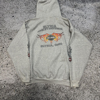 2000S HARLEY DAVIDSON FLAME ZIP UP HOODIE