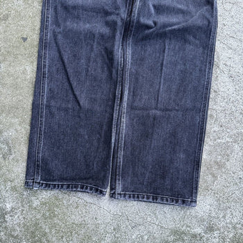 CARHARTT WIP FADED BLACK DENIM CARPENTER PANTS