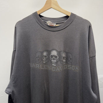 Vintage 2000s Harley Davidson Faded Skull Longsleeve Tee