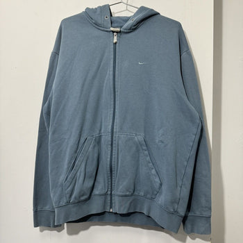 2000S NIKE BLUE TONAL MINI SWOOSH ZIP UP HOODIE