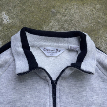 1990s DIOR MONSIEUR RAGLAN ZIP UP SWEATSHIRT GREY