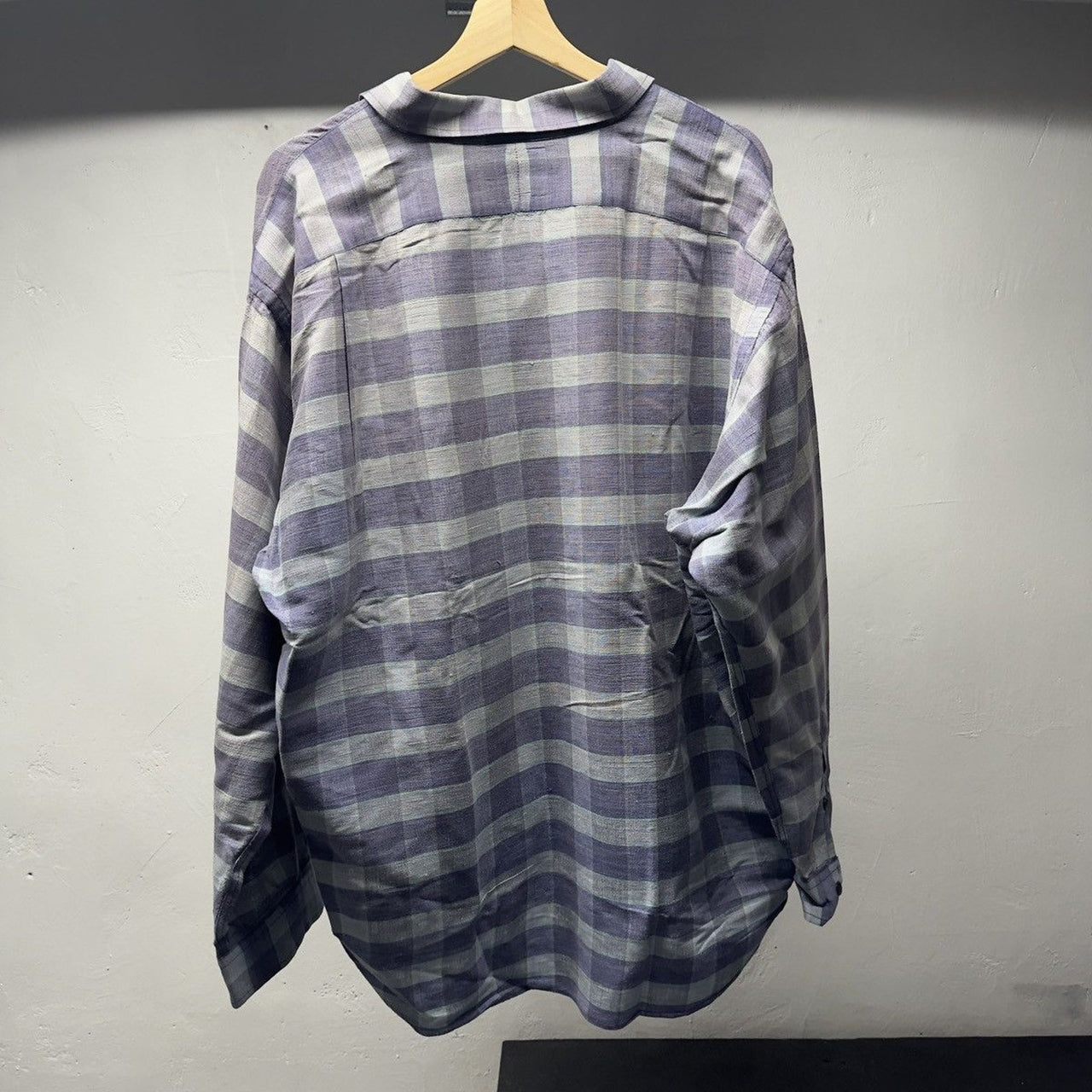 1990s Polo Ralph Lauren Plaid Striped Lowell Shirt Silk Cotton