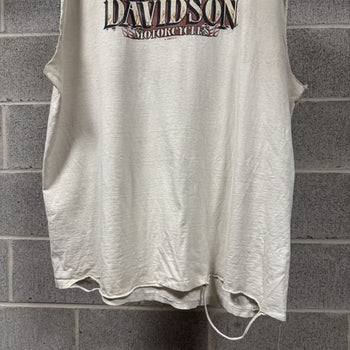 2000s Harley Davidson Thrashed Faded Distressed Tank