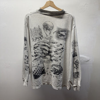 Vintage 1990s Made in USA M.C. Escher Faded Distressed Longsleeve Art Tee