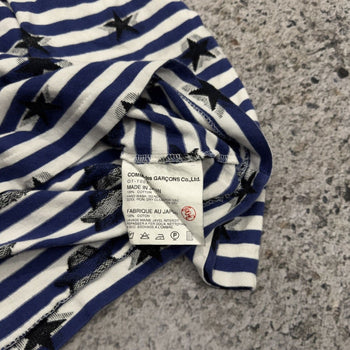 Comme des Garçons Japan Blue White Striped Star Longsleeve
