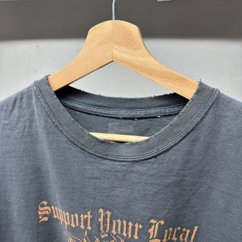 2000s Thrashed Faded Distressed Skull Biker Tee