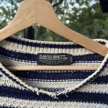 1990s Thrashed Faded Loose Knit Striped Sweater