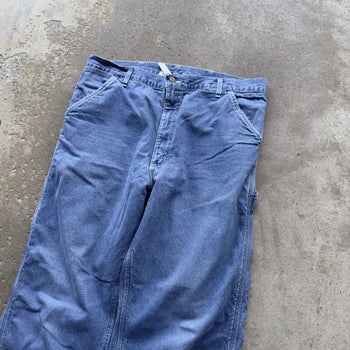 1990S/2000S CARHARTT FADED BAGGY BLANKET LINED CARPENTER DENIM JEANS