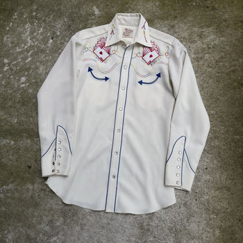 1970s H BAR C ROYAL FLUSH PEARL SNAP WESTERN SHIRT