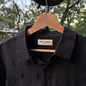 Saint Laurent Paris FW15 Hedi Slimane Silk Guitar Shirt