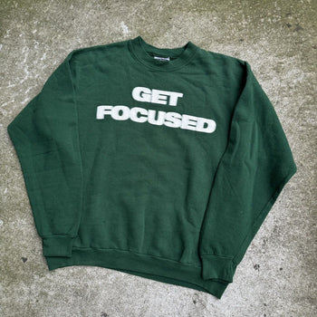 1990s GET FOCUSED BLURRY PRINT CREWNECK SWEATSHIRT