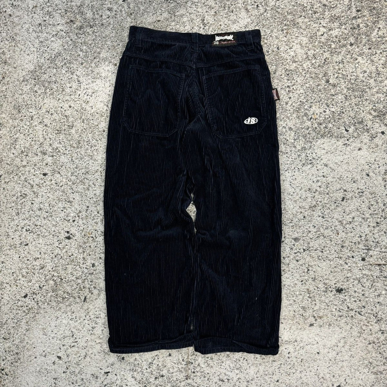 1990S INTERSTATE BAGGY WIDE LEG NAVY CORDUROY SKATER PANTS