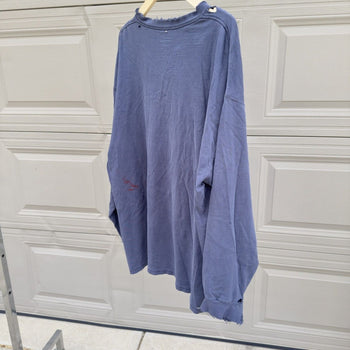 2000s Thrashed Faded Distressed Blue Longsleeve Tee