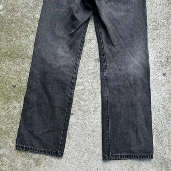 2000S LEVI’S 501 FADED BLACK STRAIGHT LEG DENIM JEANS