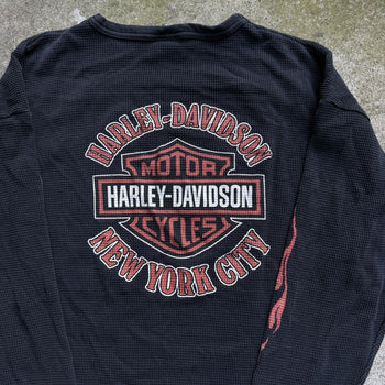 2000S HARLEY DAVIDSON FLAME LOGO LONGSLEEVE THERMAL